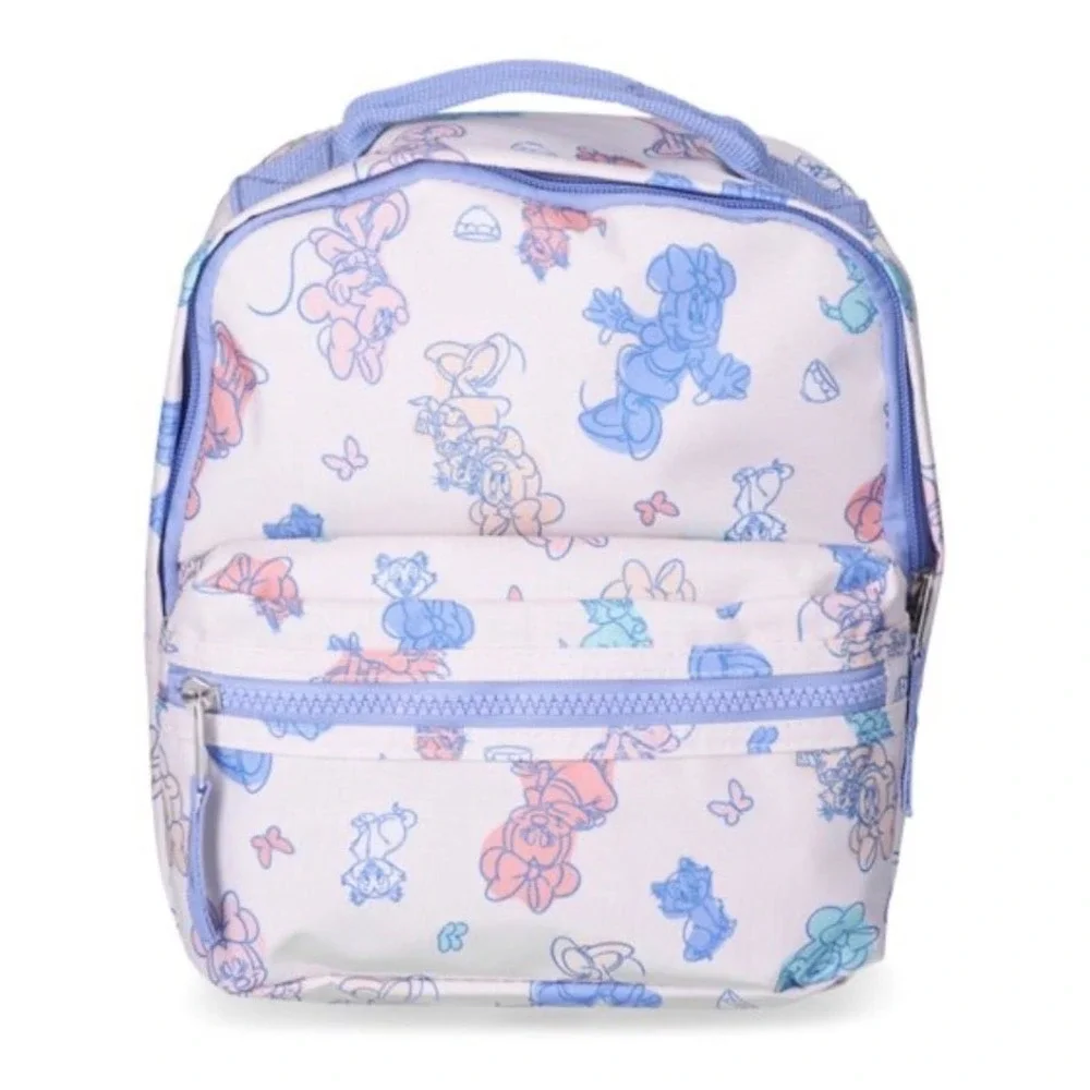 Disney Minnie Mouse Toddler Mini Backpack Pastel Purple Pink Figaro Print
